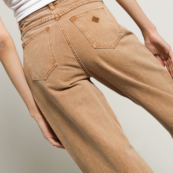 Abrand Carrie Jeans Camel Brown | Women’s Size 24 AU6 High Waist Straight Leg - Picture 5 of 17